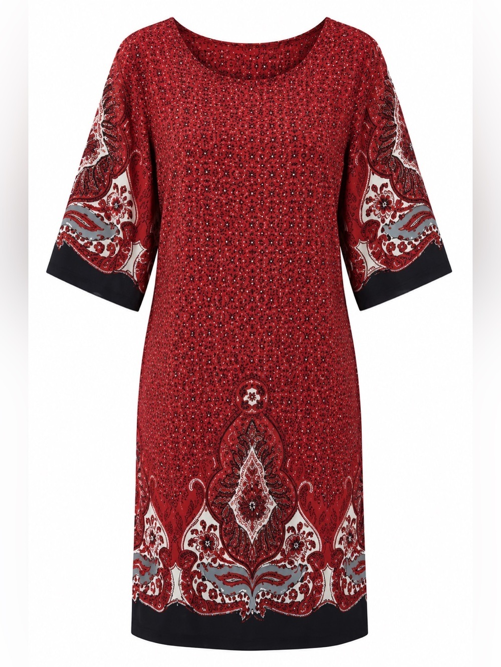 BeBop red and black midi dress